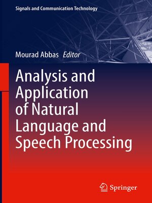 cover image of Analysis and Application of Natural Language and Speech Processing